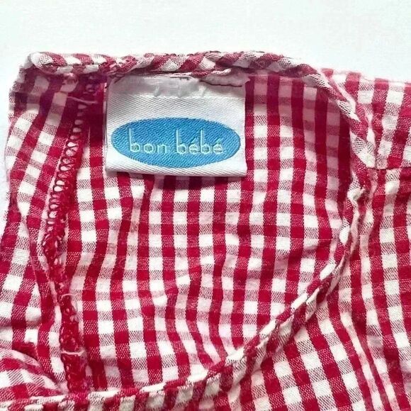 Vintage Bon Bebe Ladybug Gingham Baby Girl Sleeveless Top - Picture 9 of 10